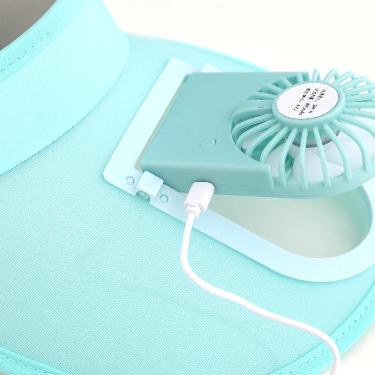 Mũ kèm quạt mini SOFFNY làm mát mùa hè kiểu hoạt hình có thể sạc lại cho người lớn và trẻ em