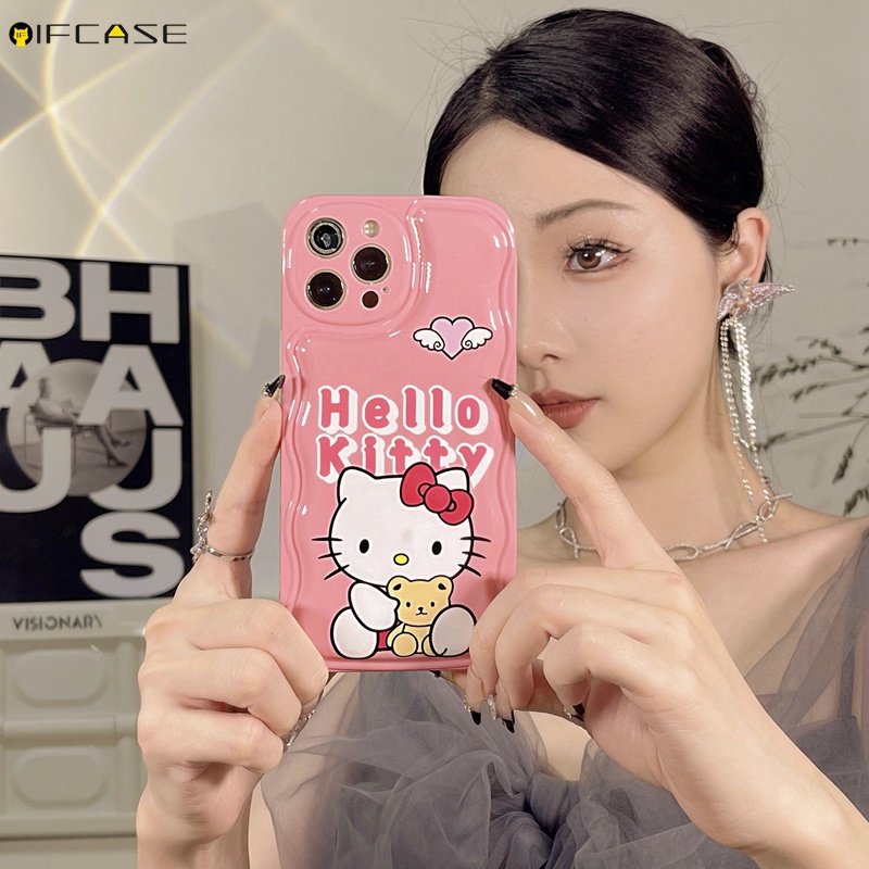 Ốp Điện Thoại In Hình Mèo Hello Kitty Thắt Nơ Cho iPhone 13 12 12 11 Pro Max XS Max XR X