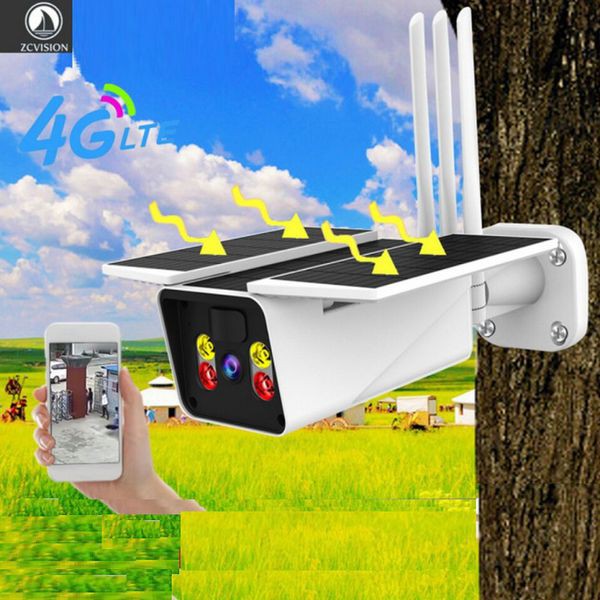 Camera giám sát ngoài trời 4G cảm ứng hồng ngoại dùng năng lượng mặt trời với thiết kế 3 tấm pin không dây