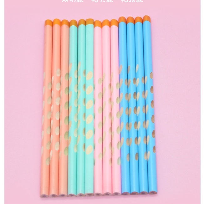 Set 10 Bút Chì Lỗ Sửa Tư Thế HB Nhiều Màu Cho Bé Trai Và Bé Gái