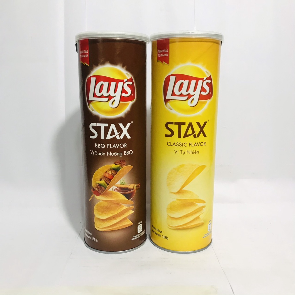 Bánh Snack Khoai Tây Ống Lay's Stax Khoai Tây Miếng 160g (Size lớn)