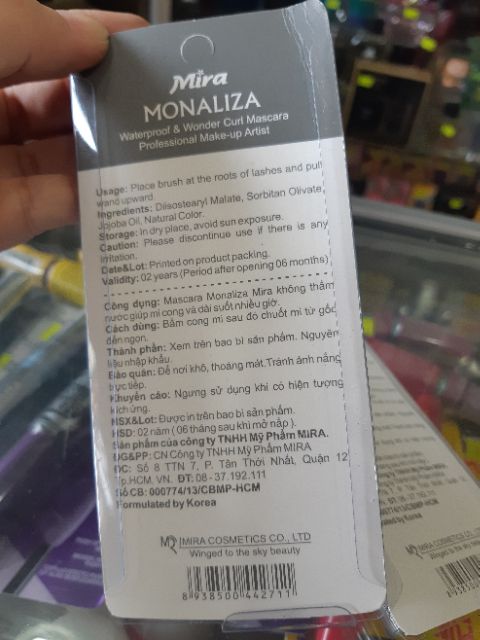 Mascara Monaliza Mira aroma không lem không trôi