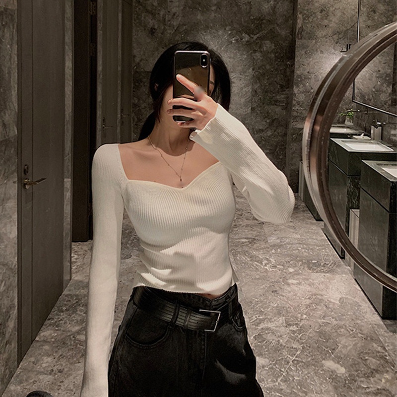 Áo Dệt Kim Nữ Tay Dài Hở Vai Thời Trang