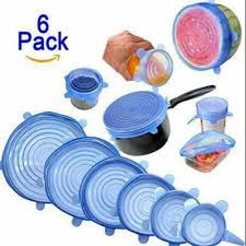 Bộ 6 miếng silicon đậy nắp hộp đựng thực phẩm, hoa quả tròn