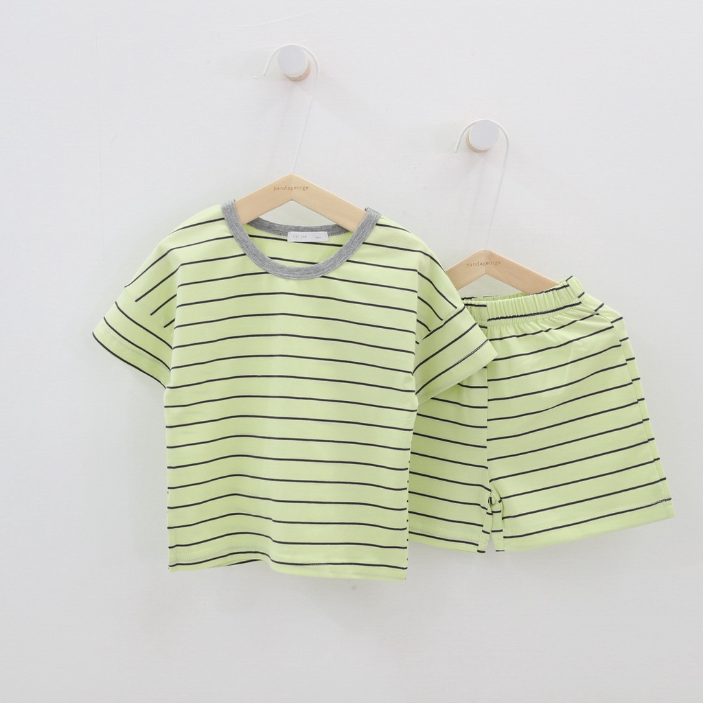 Bộ Cộc Tay Bé Trai Bé Gái Thương Hiệu Smiling Brother Xuất Hàn Chất Cotton Mềm Mịn Size 3 Đến 8 Tuổi Lumla