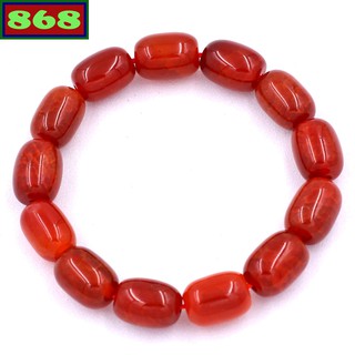 Chuỗi đeo tay hạt mã não đỏ bầu 10mm x 16mm, vòng tay chuỗi hạt