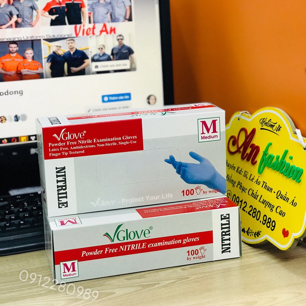 Găng tay y tế không bột VGlove chính hãng 1 hộp 50 đôi hàng mới _ Hình chụp thật
