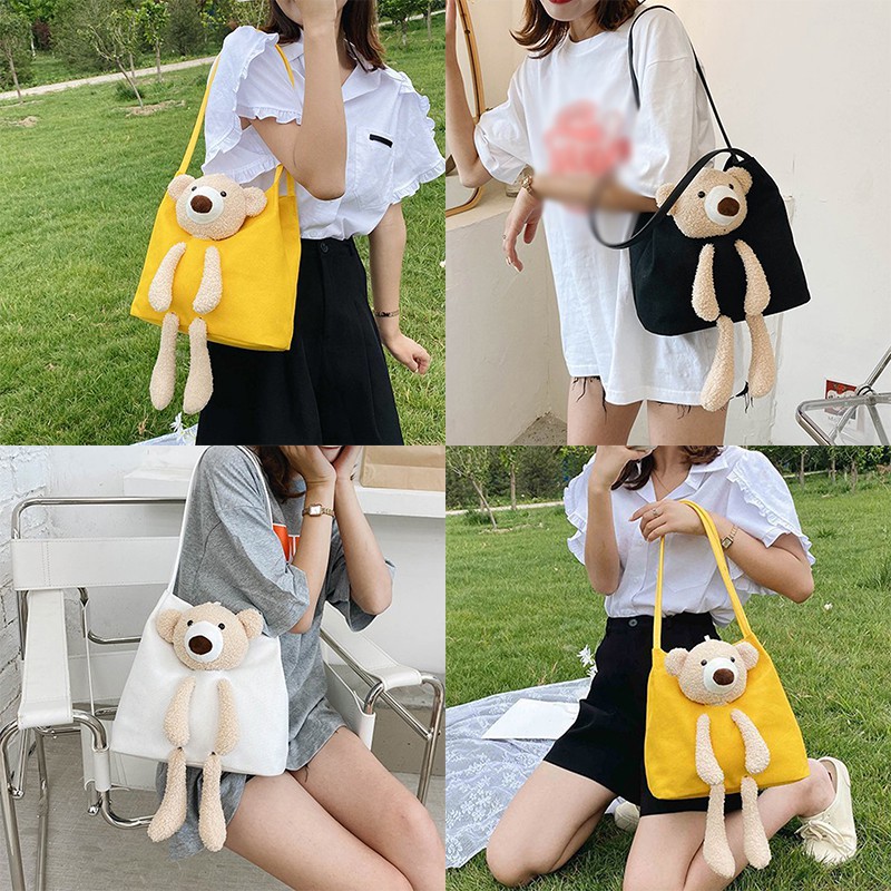 Túi canvas gấu dễ thương Hàn Quốc