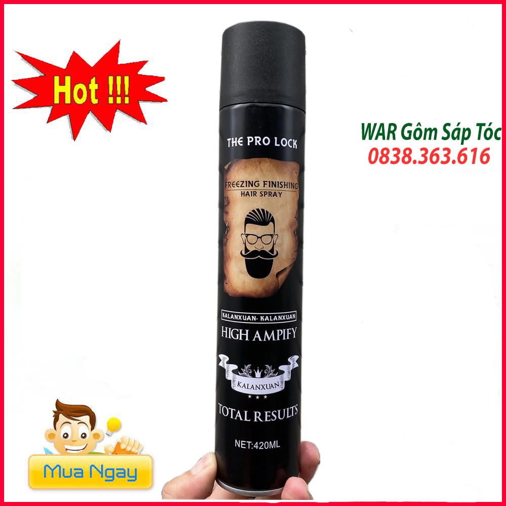 Combo 3 gôm xịt tóc  THE PRO LOCK 420ml chuẩn salon siêu giữ nếp thơm dịu nhẹ