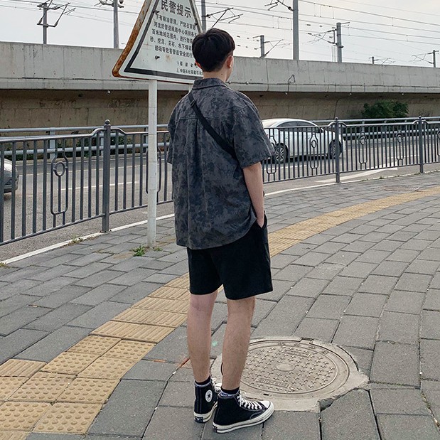 Áo Sơ Mi Tay Ngắn Dáng Rộng Phối Màu Nhuộm Kiểu Hàn Quốc Cá Tính Cho Nam ÁO Sơ Mi Nam Big Size Sơ Mi Nam Cao CấP ÁO Sơ Mi Unisex