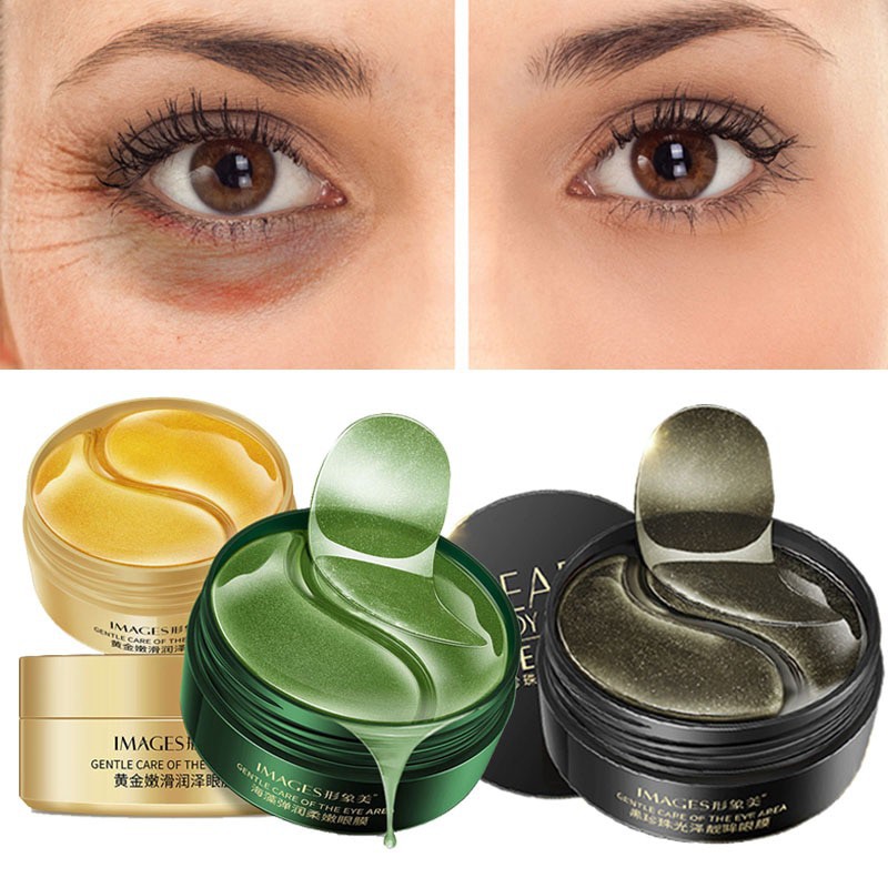 [COD] Hộp 60 mặt nạ mắt IMAGES dưỡng ẩm hiệu quả Hyaluronic acid/seaweed/black pearl Eye Mask