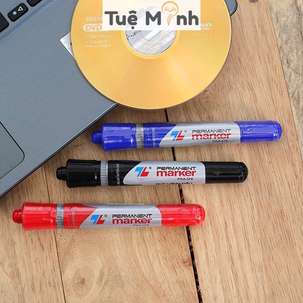 Bút lông dầu 2 đầu viết bảng Thiên Long PM-09 màu xanh, đen, đỏ viết được nhiều chất liệu