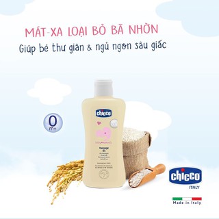 Dầu mát-xa chiết xuất cám gạo 0M+ Chicco 200ml (CHÍNH HÃNG) CHO BÉ (CO114265)