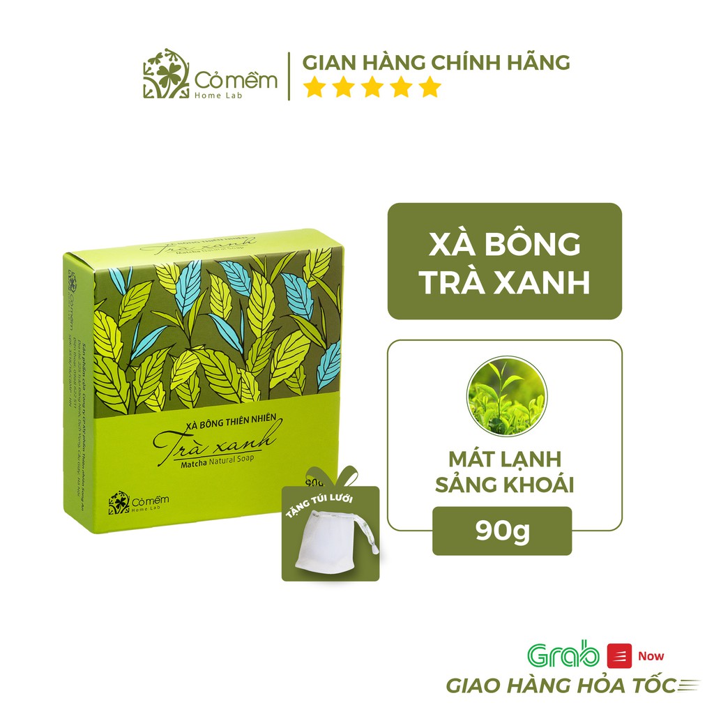 Xà Bông Tắm Thiên Nhiên An Toàn Trà Xanh Mát Lạnh Cỏ Mềm 90g