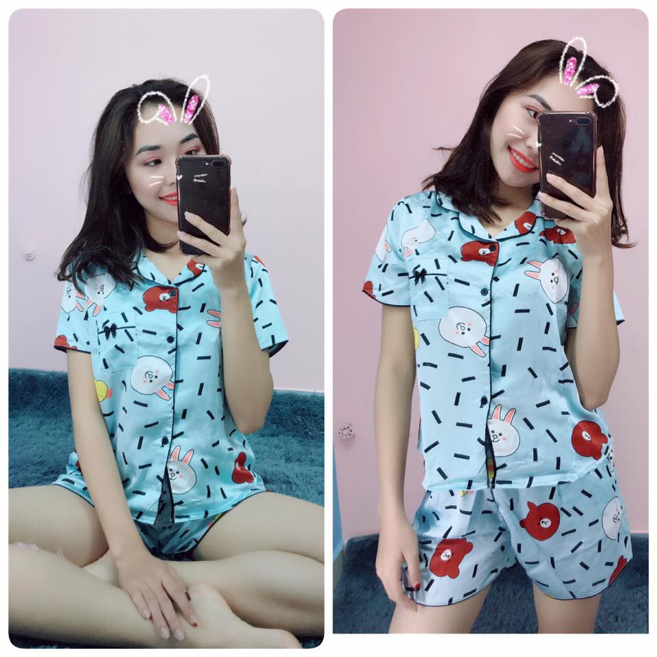 Bộ pijama lụa ngắn