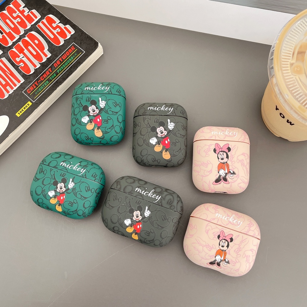 Vỏ Bảo Vệ Hộp Sạc Tai Nghe Airpods 1 2 pro Apple Bluetooth Bằng TPU Hình Chuột Mickey