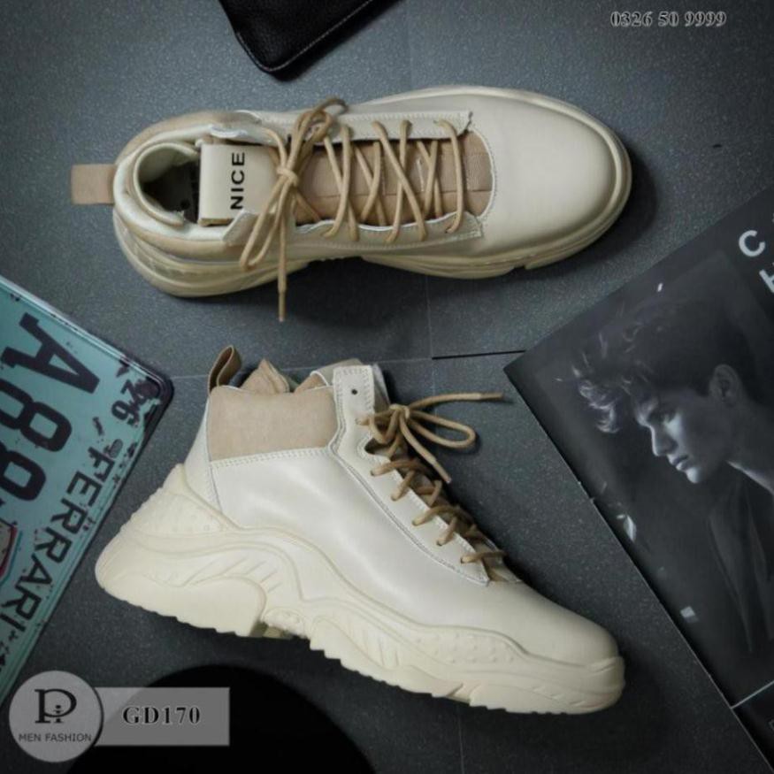 Hot Giày Sneaker Nam - Giày Da Giày Cổ Cao 2 Màu Cao Cấp shopthoitrang ! HOT