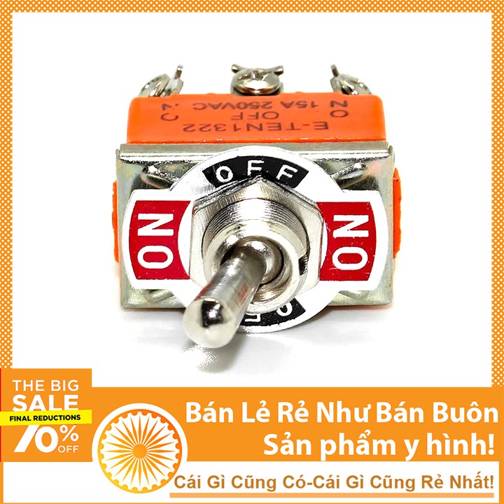 Công Tắc Gạt Đôi E-TEN 1322 15A/250V 3 Chế Độ ON-OFF-ON 6P