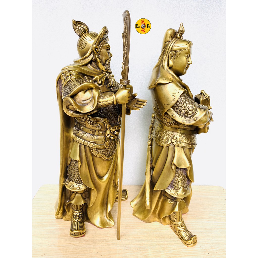Quan Công Quan Bình Châu Thương - Bộ Quan Công Hộ Pháp 40cm - Tượng Đồng Thờ Cúng Cao Cấp