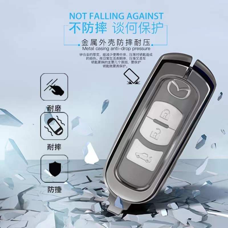 Mazda Bảo vệ vỏ chìa khóa Kim khí  Ốp Chìa Khóa Xe Mazda 2 3 6 mazda CX5 CX8 CX3 kèm móc treo