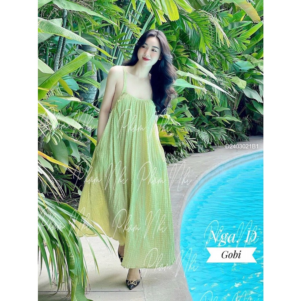 Đầm maxi dây nút lưng hàng chuẩn!