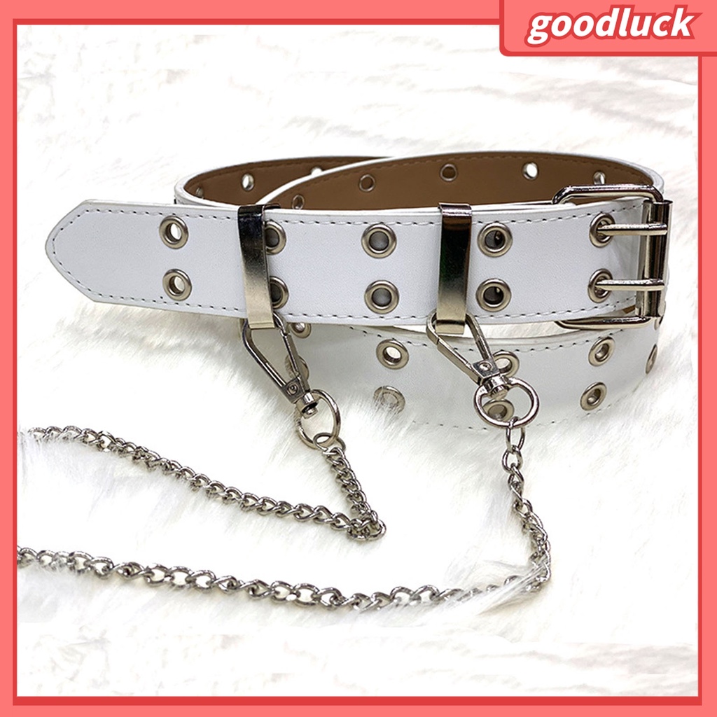 Thắt Lưng Hai Hàng Nút Cài Màu Trơn Phong Cách Punk Hip hop Cho Nam