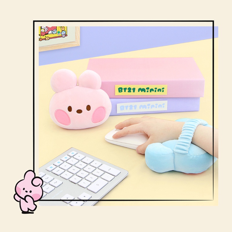 Đệm lót cổ tay để bàn thiết kế hình BT21 Minini đáng yêu