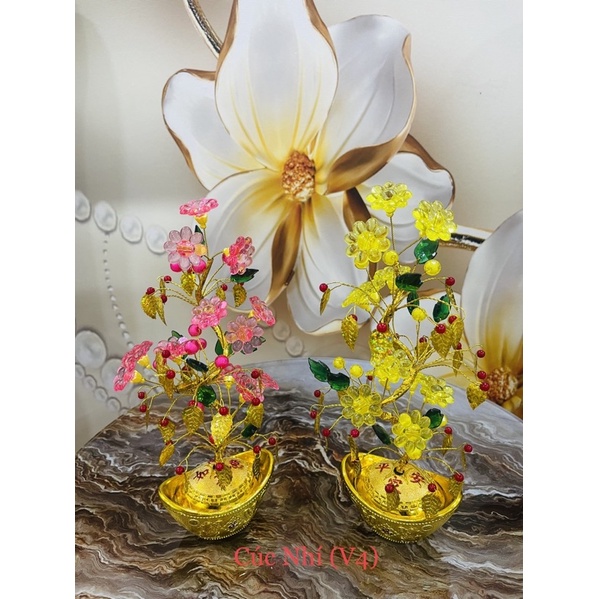 1 Cây Hoa Pha Lê Nhựa Tài Lộc Mini Trưng Tết 2022 [Đủ Kiểu]