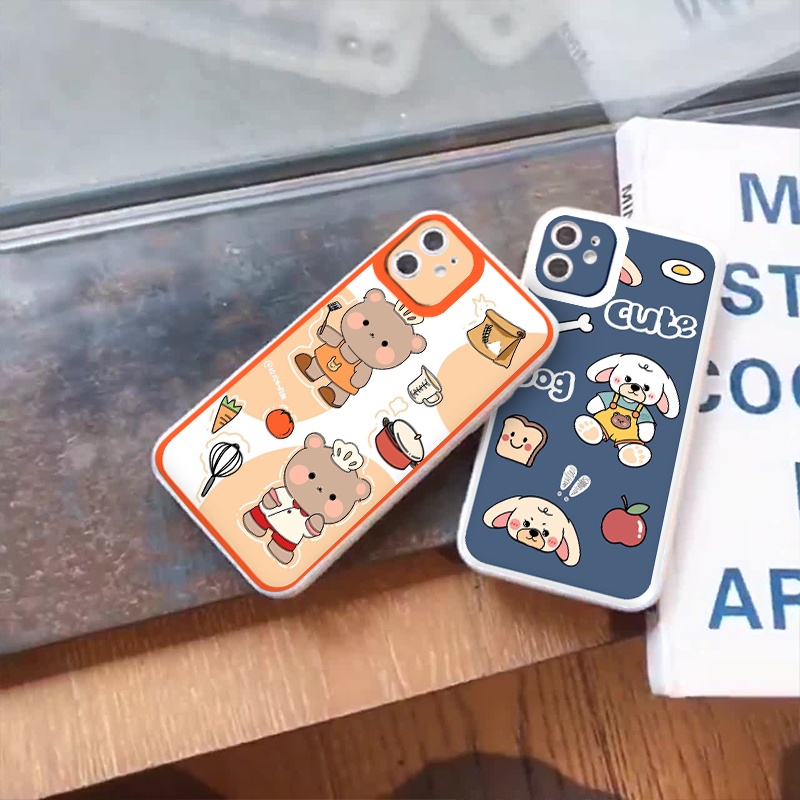 Ốp lưng iPhone ốp gấu và thỏ đầu bếp từ iP 6 đến 13 promax