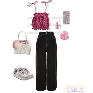 Áo kiểu croptop hoa nhí cột nơ (MOME.VN)