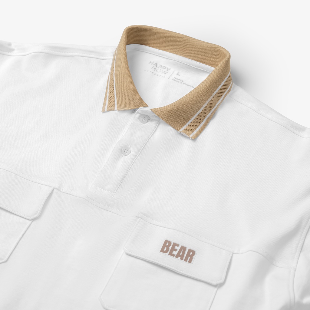 Áo thun Polo YOUNGBEAR vải cotton dệt kim sợi đôi, form oversize, trẻ trung, năng động - HAPPYHOW