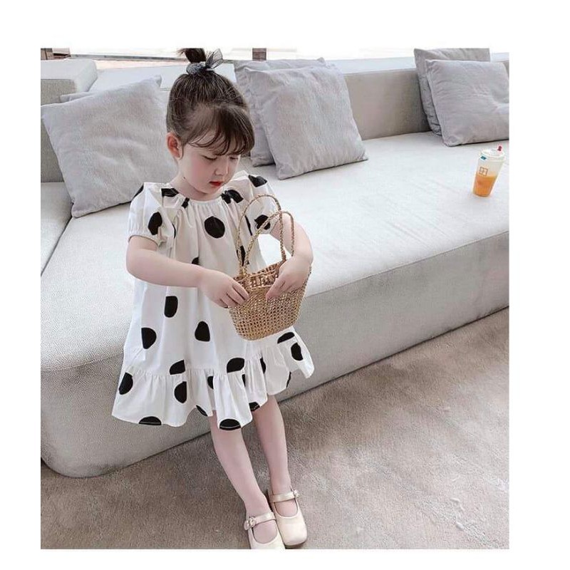 Váy babydoll chấm bi cho bé