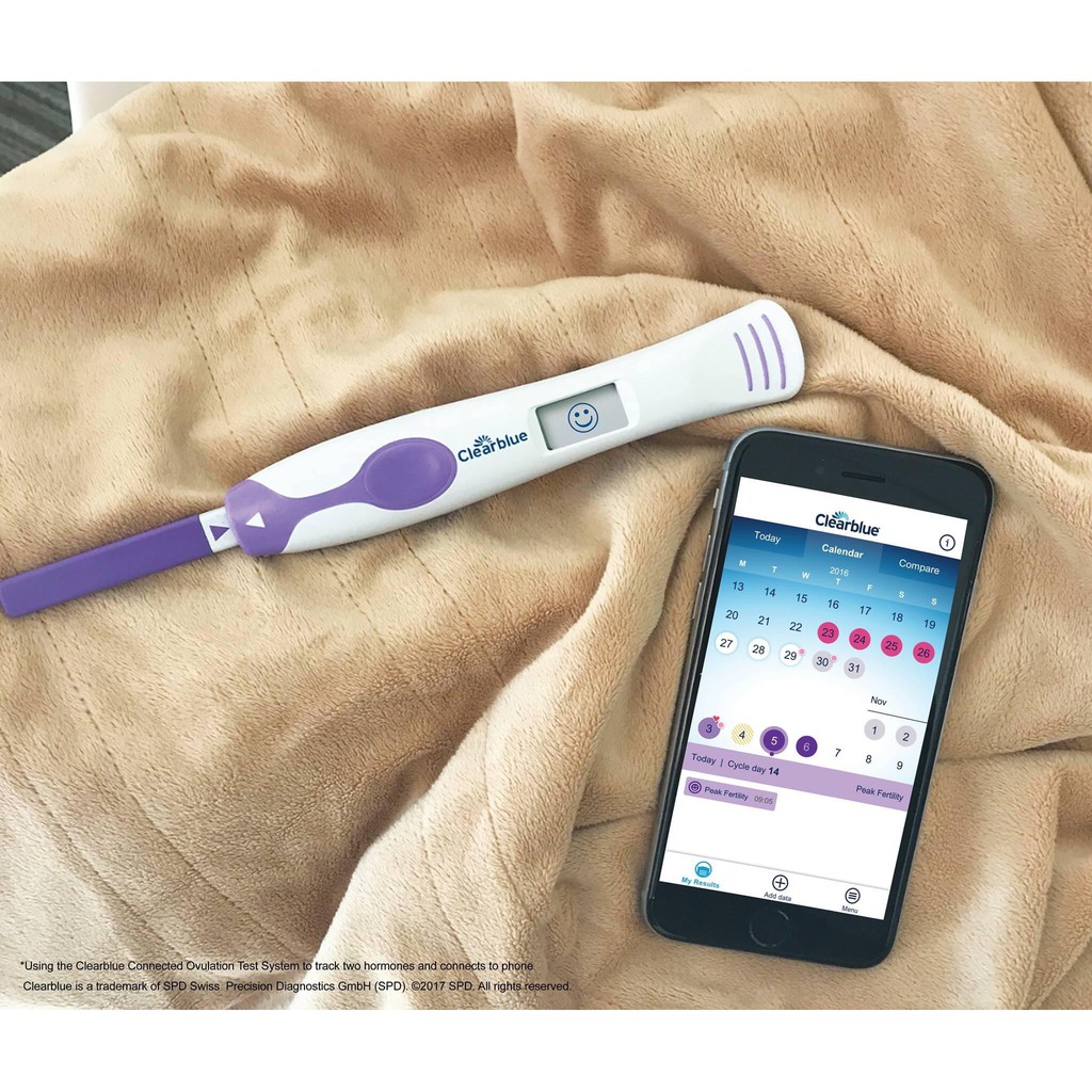 Que thử rụng trứng điện tử hộp 10 que Clearblue Digital Ovulation Test 2 Most [Chính hãng]