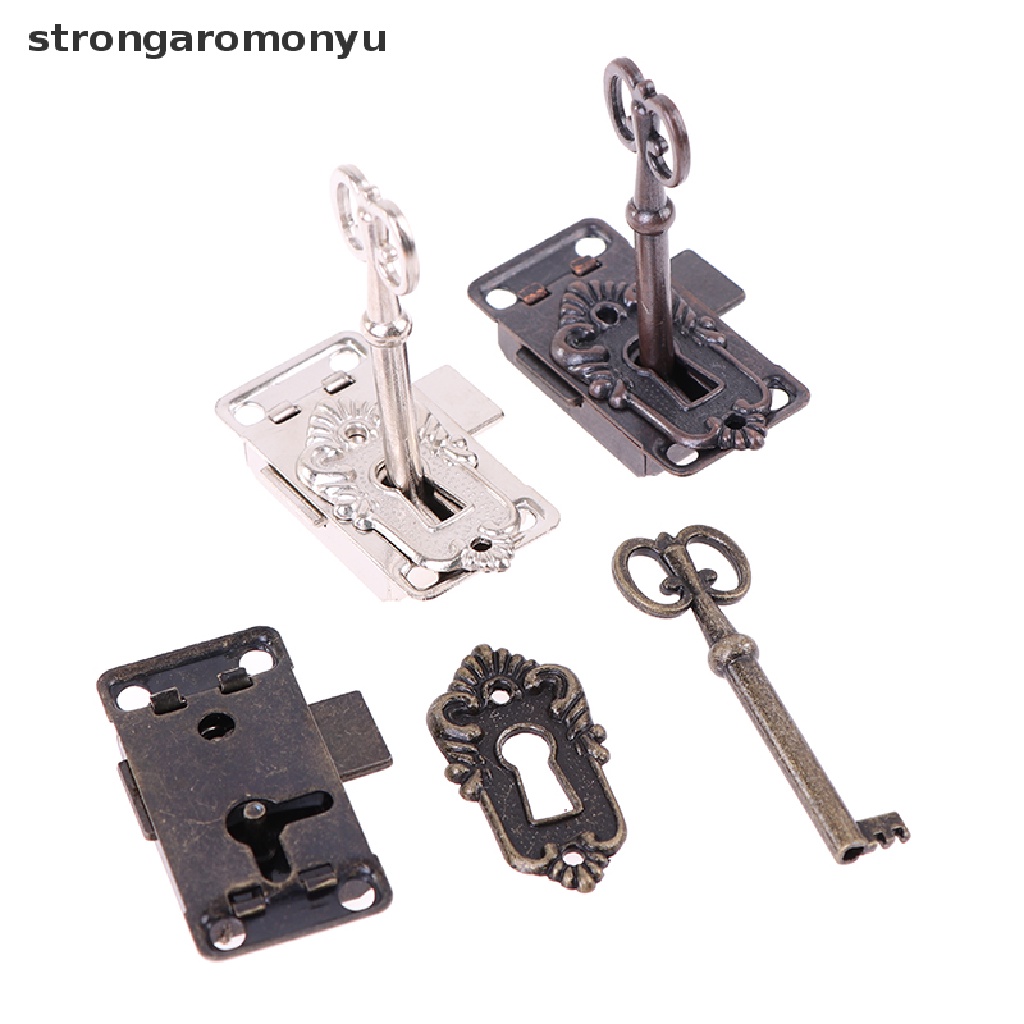 1 Bộ Ổ Khóa Cửa Tủ Bằng Đồng Phong Cách Cổ Điển