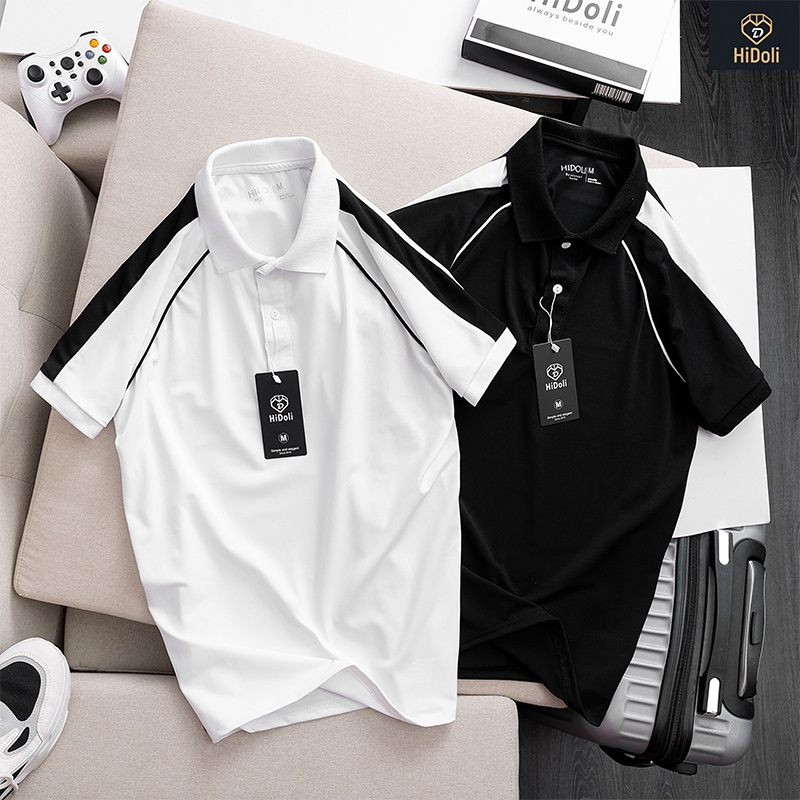 Áo thun polo nam có cổ kẻ sọc basic, áo phông nam ngắn tay vải cá sấu cotton thời trang VINTINO