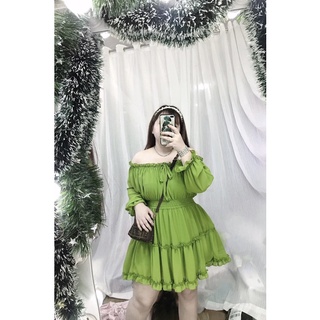 [Bigsize 60-90kg] Đầm trễ vai (Có lót quần)