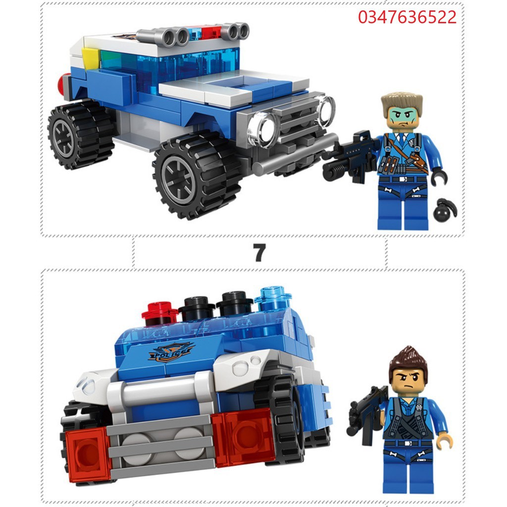 [780 CHI TIẾT] ĐỒ CHƠI XẾP HÌNH LEGO OTO SWAT, LEGO Cảnh Sát, LEGO ROBOT, LEGO TRỰC THĂNG, Lego Máy Bay