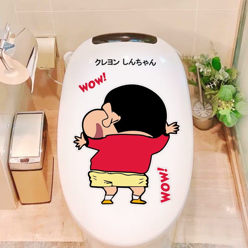 Miếng dán trang trí bồn cầu toilet, Shin chút chì huệ decor chất liệu Vinyl chống nước siêu bền, không phai màu, bong tr