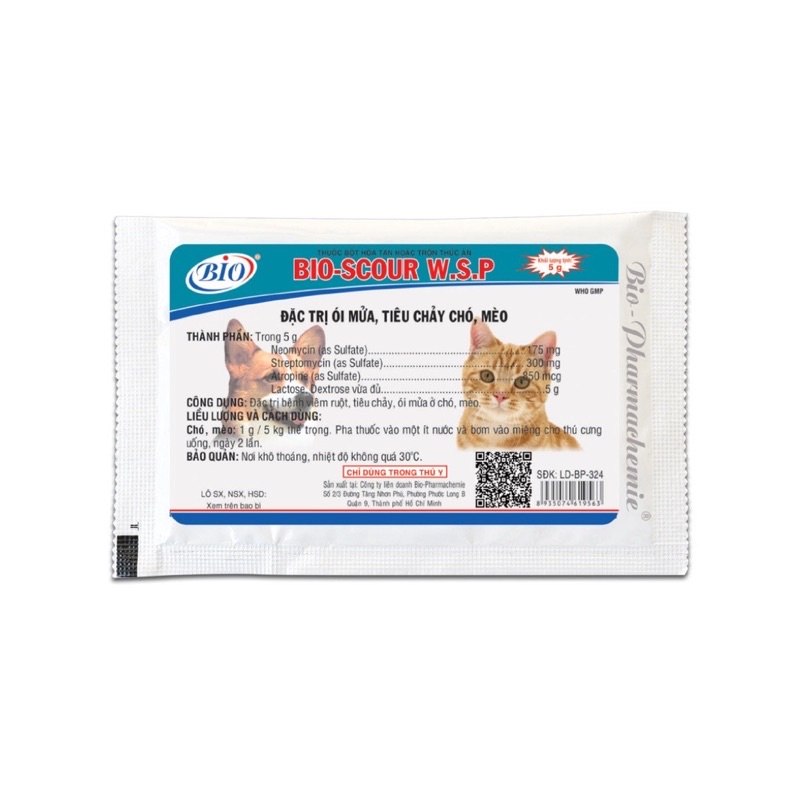MEN BIO - SCOURS đặc trị viêm ruột ói mửa, tiêu chảy cho chó mèo