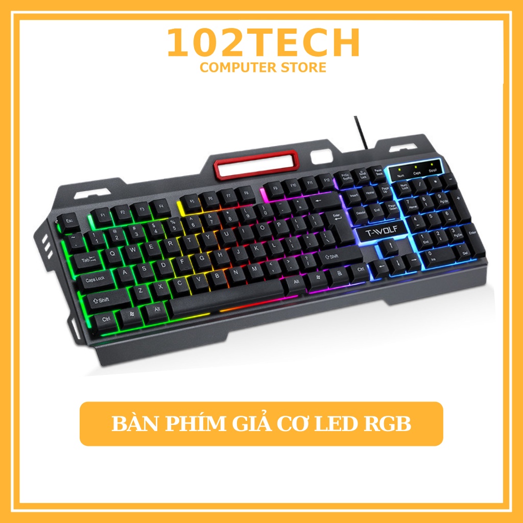 Bàn phím giả cơ chuyên gaming T16 thế hệ mới chính hãng T-Wolf, led 7 màu ấn tượng đỉnh cao dành cho game thủ