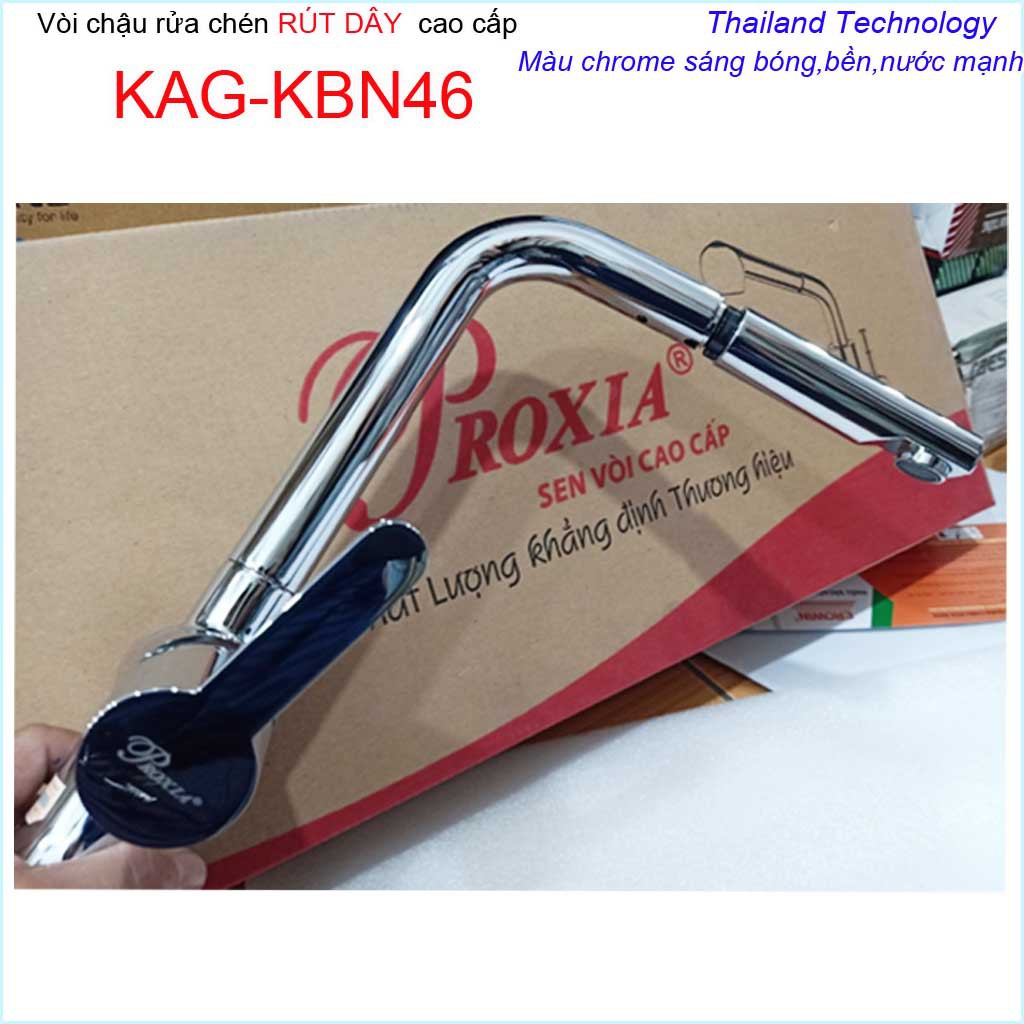 Vòi rửa chén bát rút dây KAG-KBN46, Vòi Proxia nóng lạnh Chrome bóng,  vòi bếp nóng lạnh chậu rửa chén Proxia