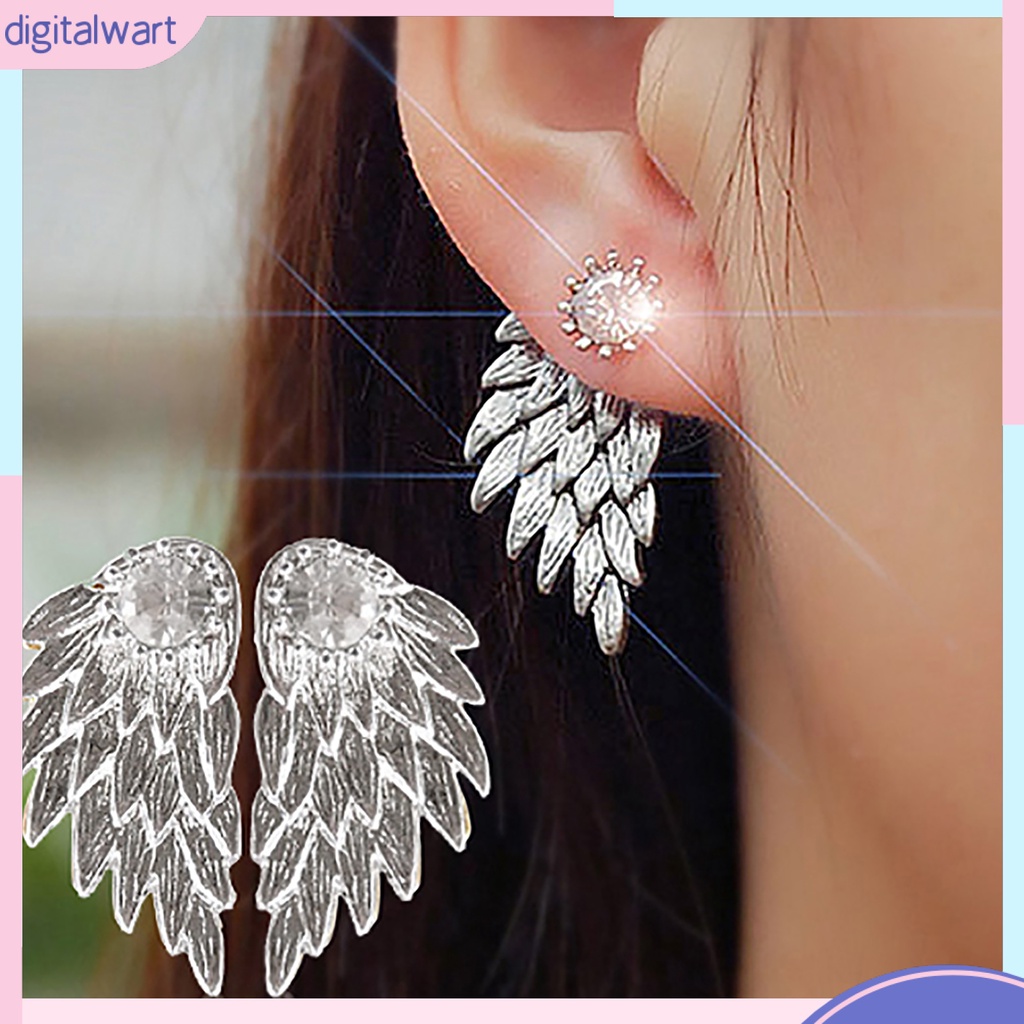 Dg✌❤ 1 Cặp Bông Tai Hợp Kim Hình Đôi Cánh Thiên Thần Đính Đá Thời Trang Giáng Sinh Dành Cho Nữ