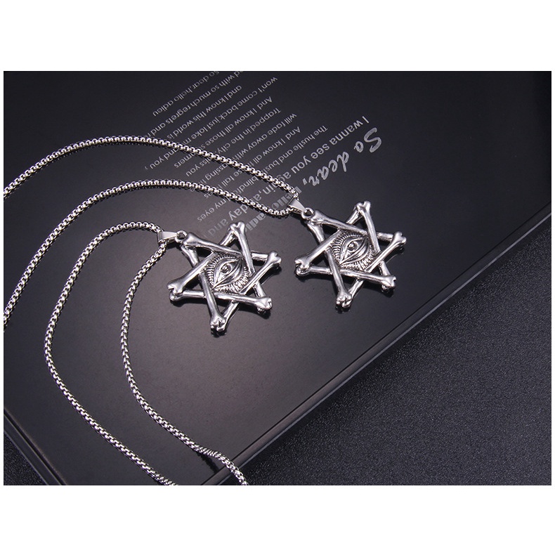 Vòng cổ nam nữ unisex dây chuyền PUN màu bạc Titan đẹp phụ kiện thời trang - Vòng cổ David