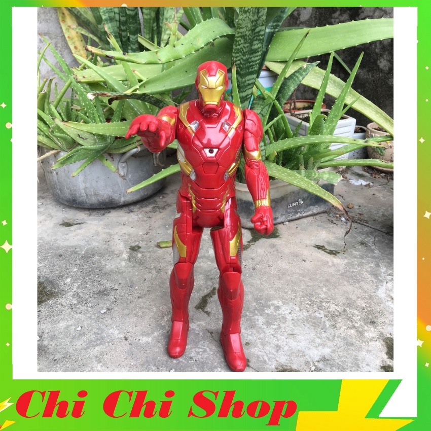 Mô Hình Ironman Người Sắt Nhựa Đặc Cao 30cm Có Đèn Led Đỏ Và Phát Nhạc Vui Nhộn