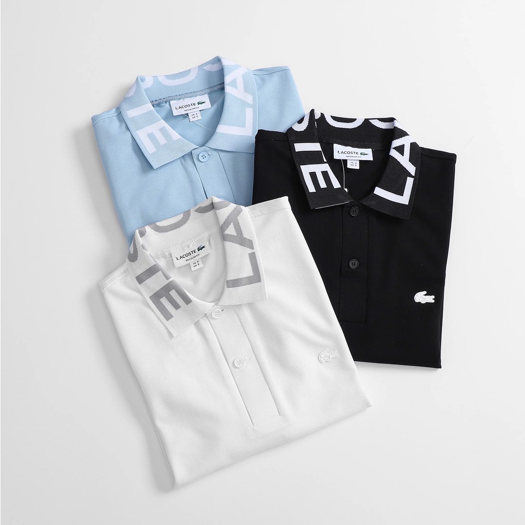 Áo Thun Nam POLO LACOSTE CHỮ CỔ TRƠN BASIC SlimFit - Vải Chính Phẩm Nhẹ Mát Không Nhăn Cao Cấp Hàng Xuất Xịn