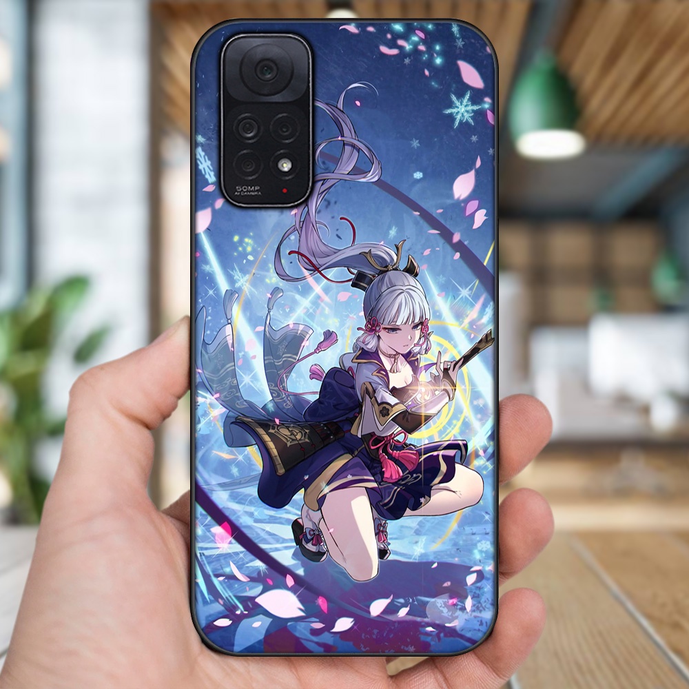 Ốp lưng Xiaomi Redmi Note 11, Note 11s viền đen in hình Ayaka Genshin Impact