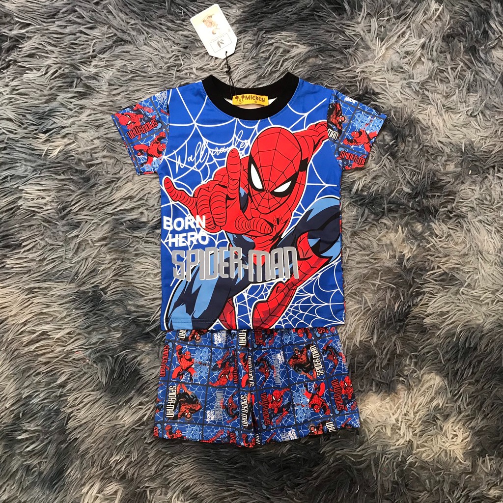 Bộ cộc trẻ em 3D MICKEY xuất xịn mẫu người nhện spiderman, siêu nhân superman, người dơi batman và mèo kitty (034385)