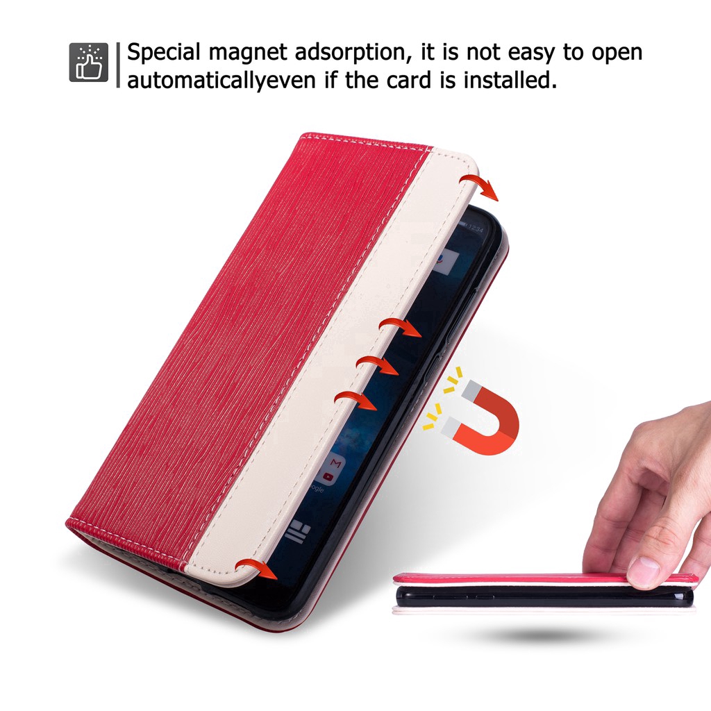 Bao da nắp gập phối màu có nam châm hút kèm ngăn đựng thẻ cho iPhone 11 pro max X XS MAX XR 6/6S 6/6SPlus 7/8 7/8Plus X | BigBuy360 - bigbuy360.vn