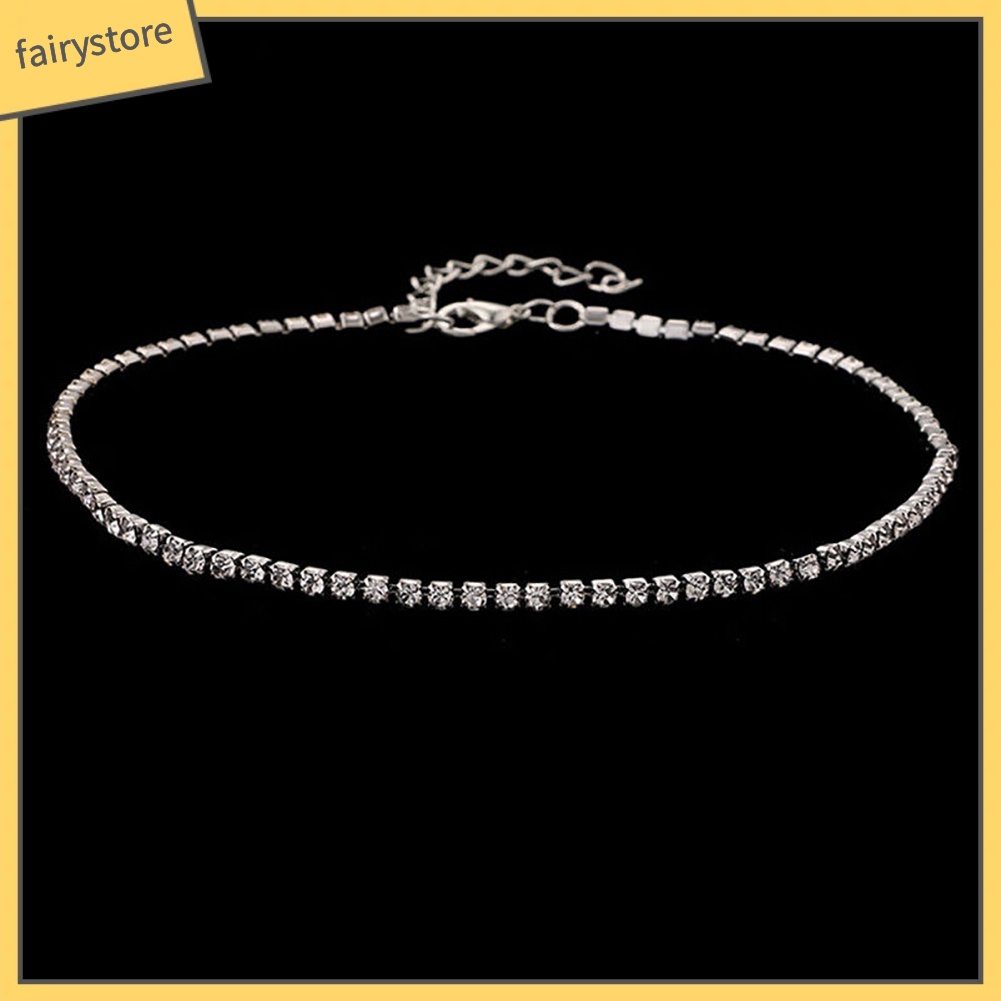 Vòng cổ choker đính trang trí kim cương giả phong cách thời trang dành cho nữ