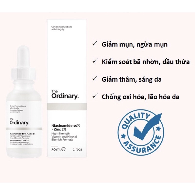 Tinh chất The Ordinary Niacinamide 10% + Zinc 1% giảm mụn giảm thâm | WebRaoVat - webraovat.net.vn